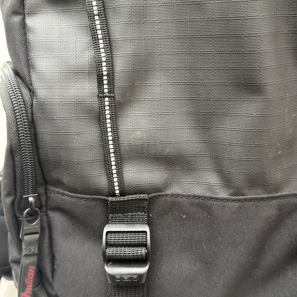 Indian Scout Motorcycle Ogio Backpack Black Gray Red Water Repel 18"x12" - Picture 5 of 16